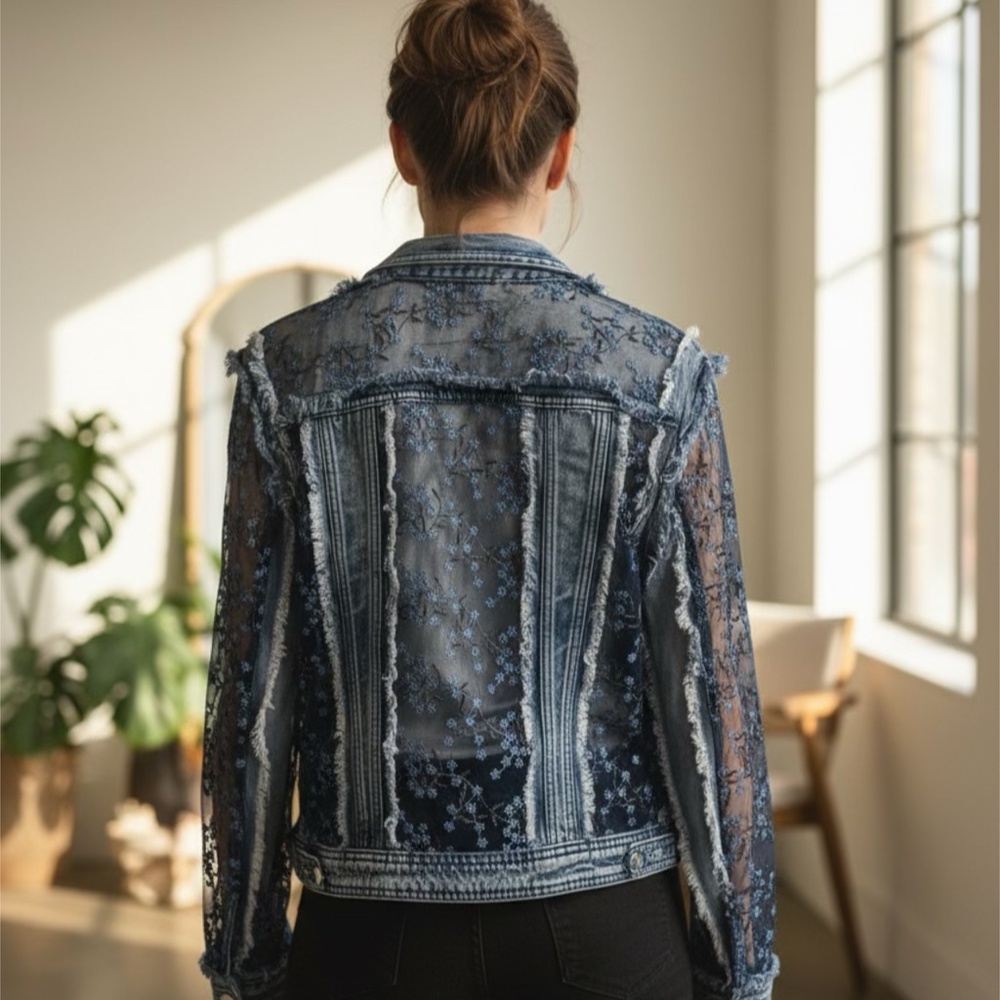Lace and Jean Jacket - Picture 3 of 9